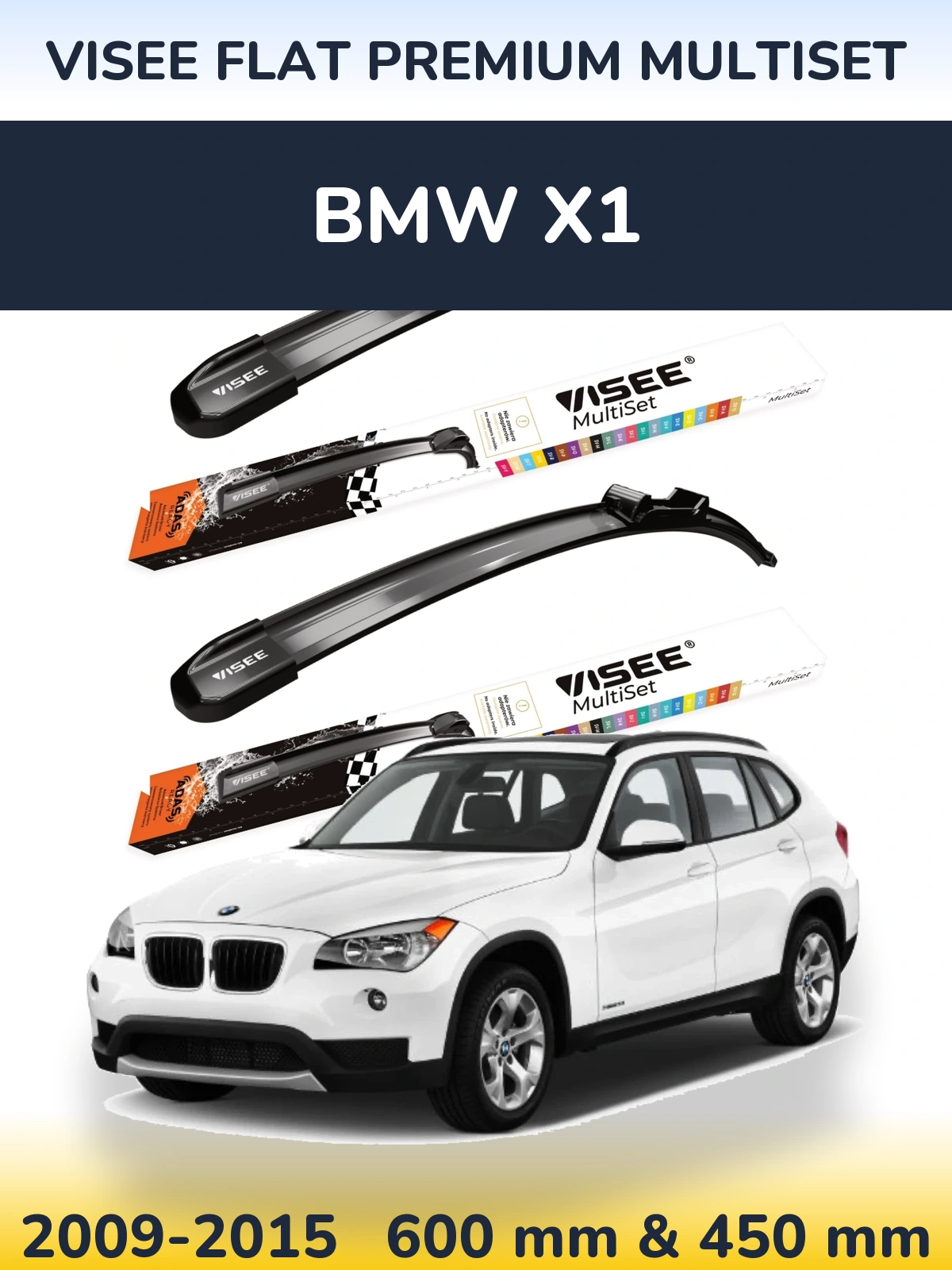 Torkarblad VISEE FLAT PREMIUM MultiSet för BMW X1