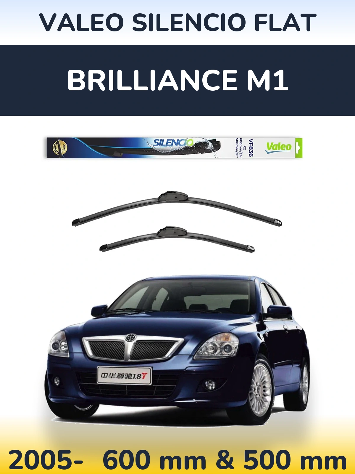 Torkarblad Valeo Silencio Flat för Brilliance M1