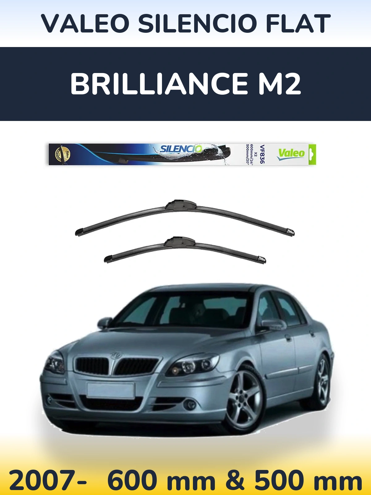 Torkarblad Valeo Silencio Flat för Brilliance M2