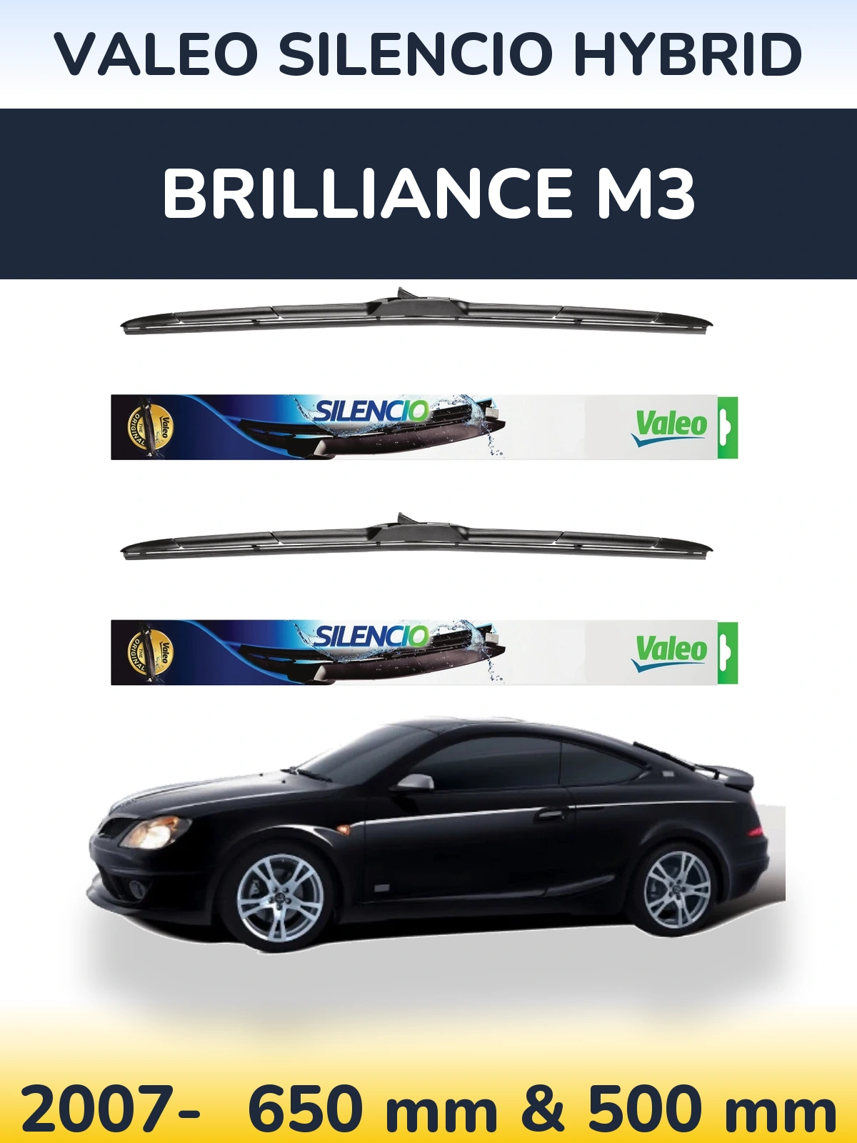 Torkarblad Valeo Silencio Hybrid för Brilliance M3