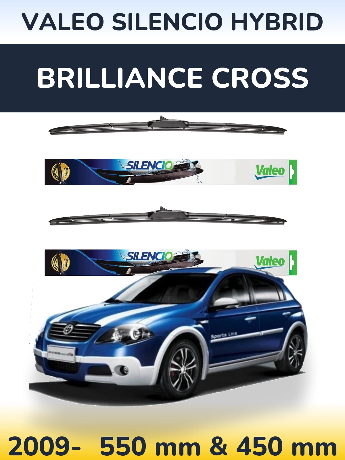 Torkarblad Valeo Silencio Hybrid för Brilliance Cross