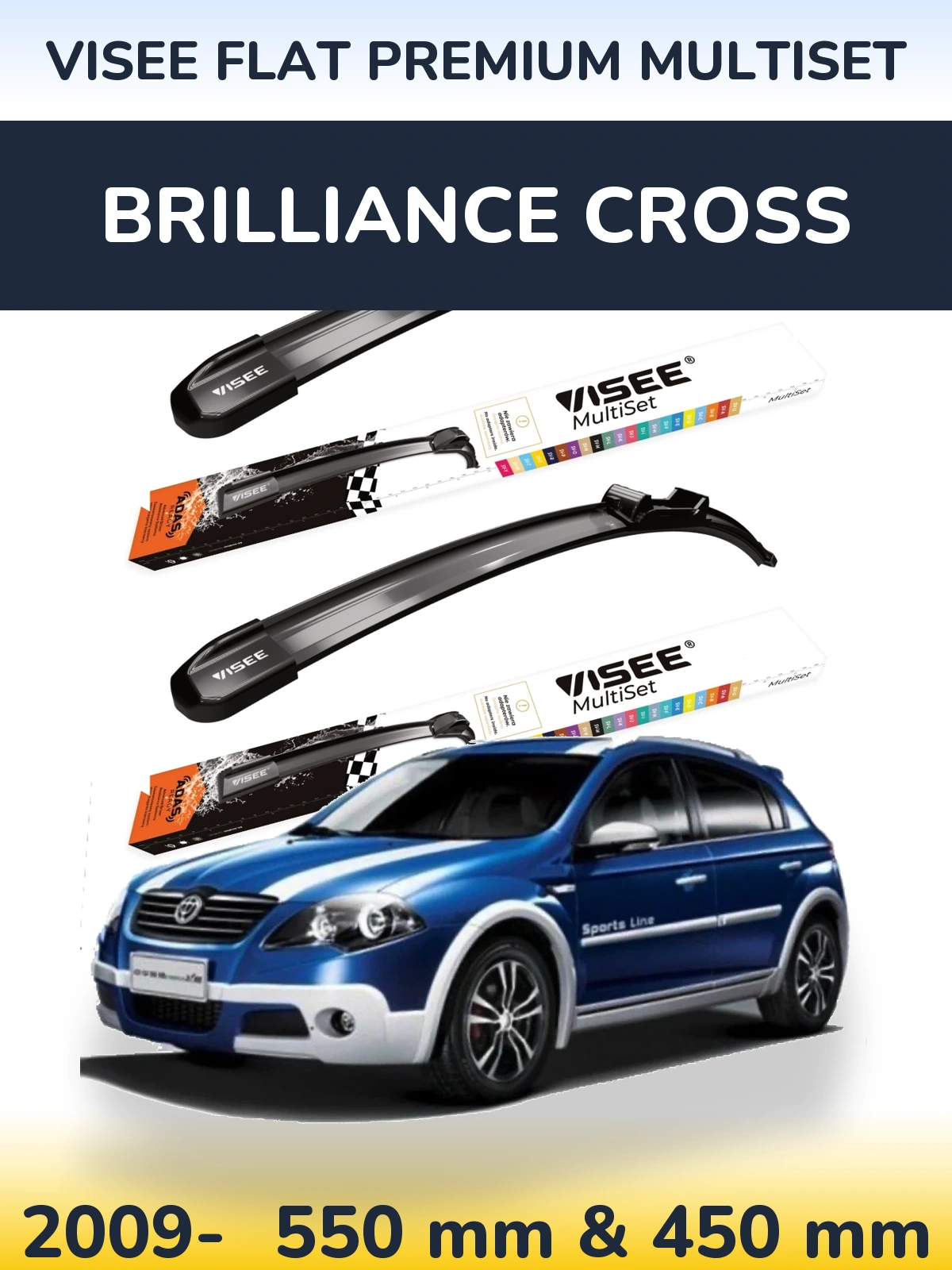 Torkarblad VISEE FLAT PREMIUM MultiSet för Brilliance Cross