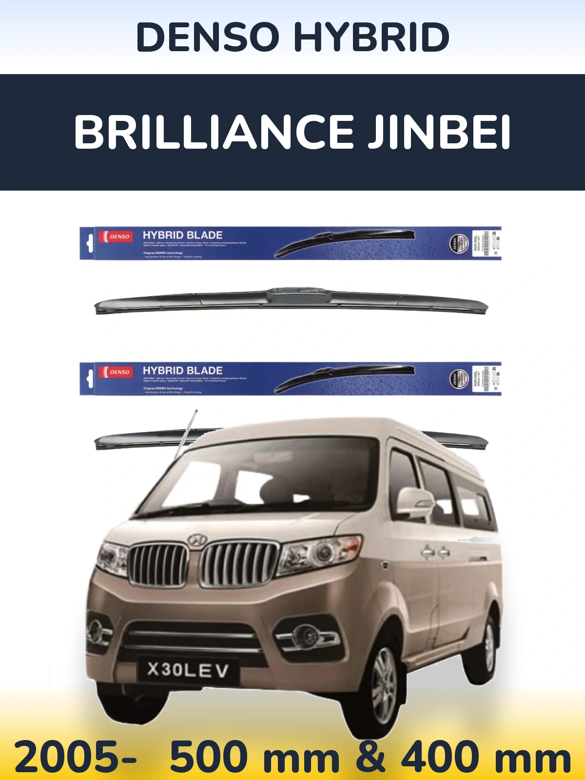 Torkarblad Denso Hybrid för Brilliance Jinbei
