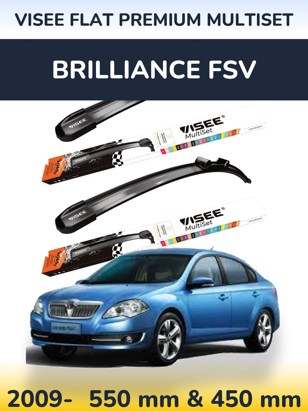 Torkarblad VISEE FLAT PREMIUM MultiSet för Brilliance FSV