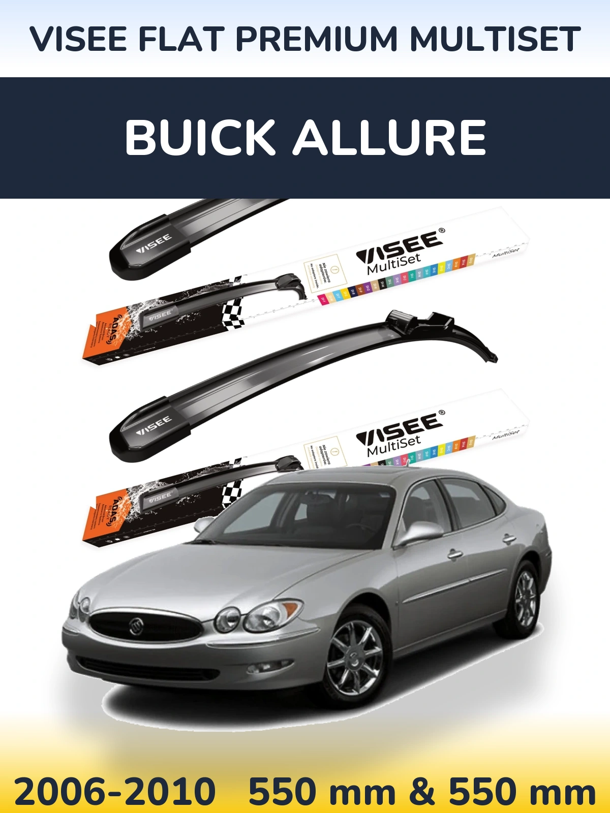 Torkarblad VISEE FLAT PREMIUM MultiSet för Buick Allure
