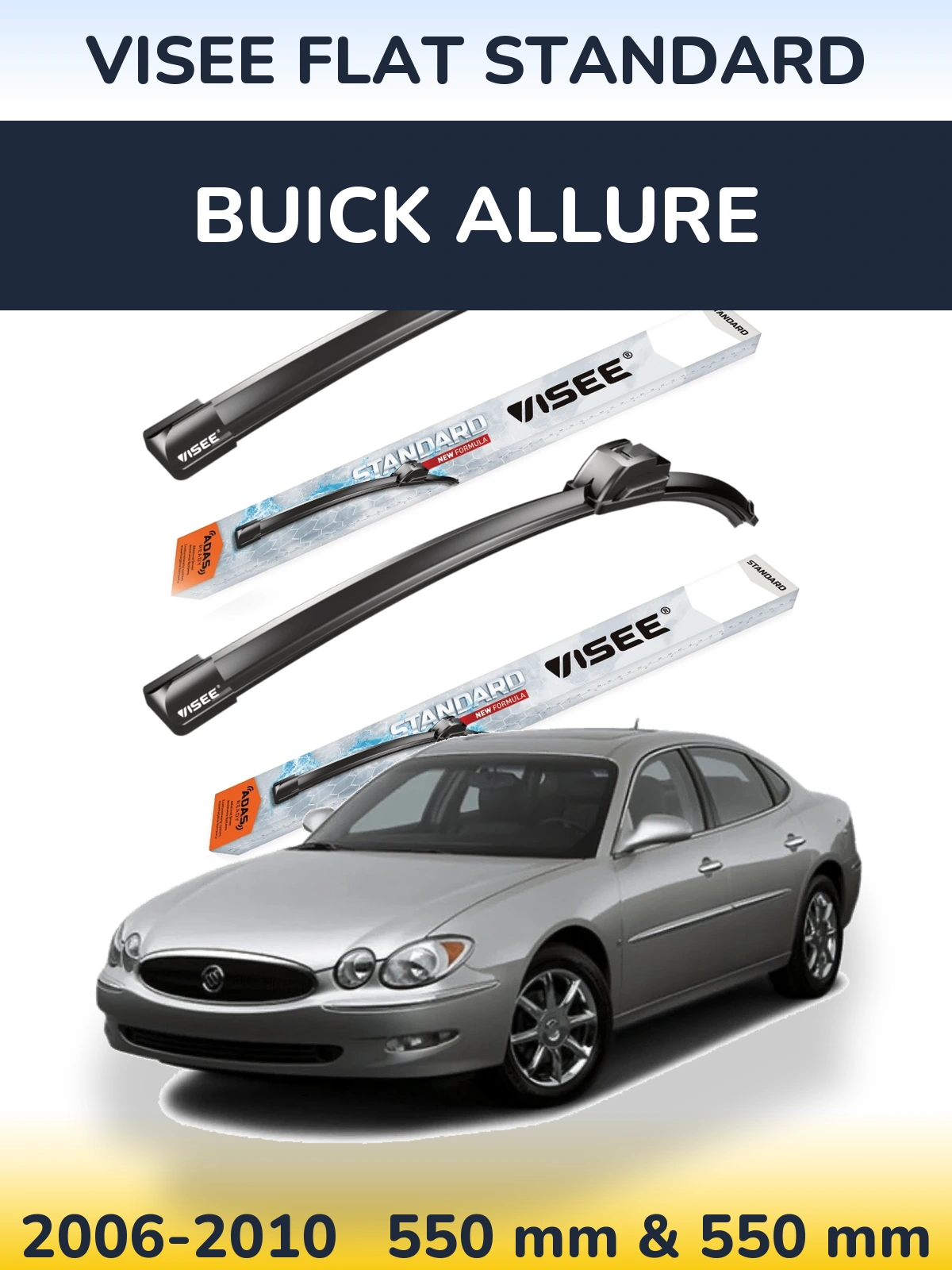 Torkarblad VISEE FLAT STANDARD för Buick Allure