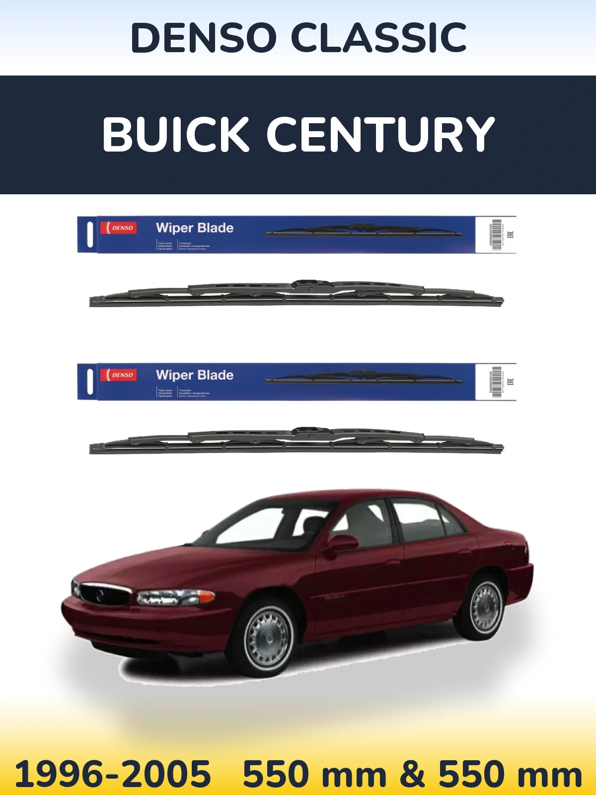 Комплект передніх щіток Denso Classic 550 & 550 мм для Buick Century 1996-2005