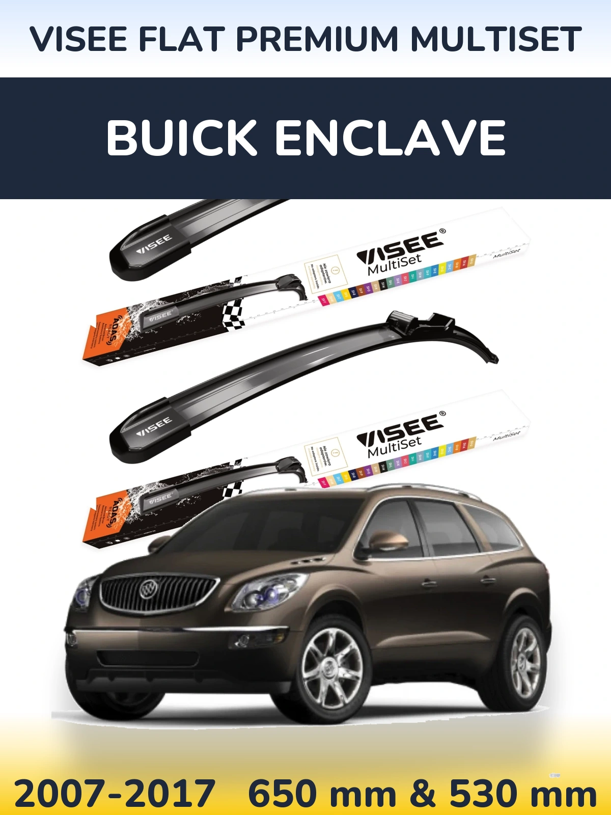 Torkarblad VISEE FLAT PREMIUM MultiSet för Buick Enclave