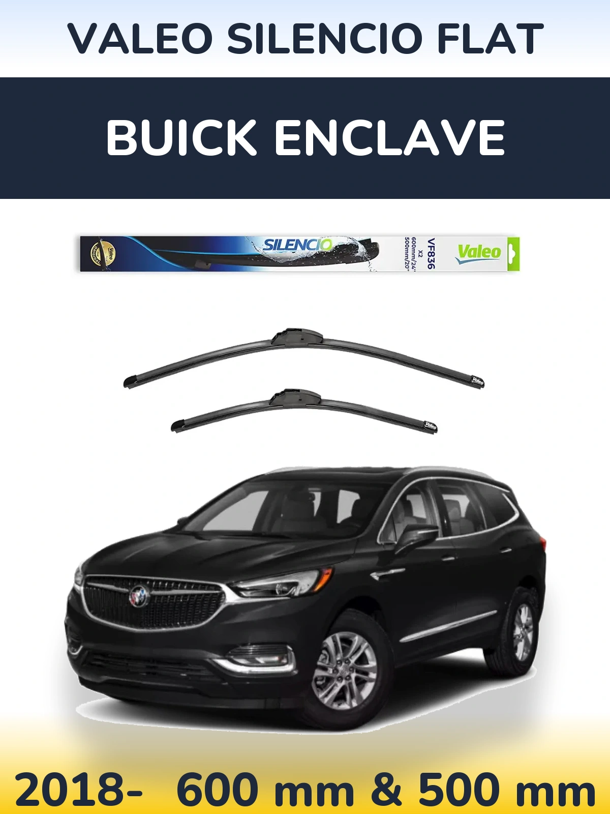 Torkarblad Valeo Silencio Flat för Buick Enclave
