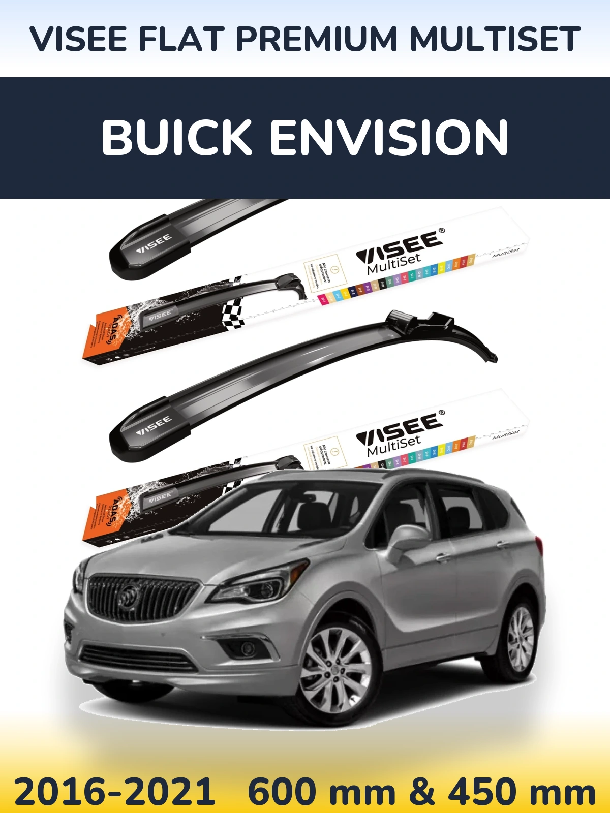 Torkarblad VISEE FLAT PREMIUM MultiSet för Buick Envision