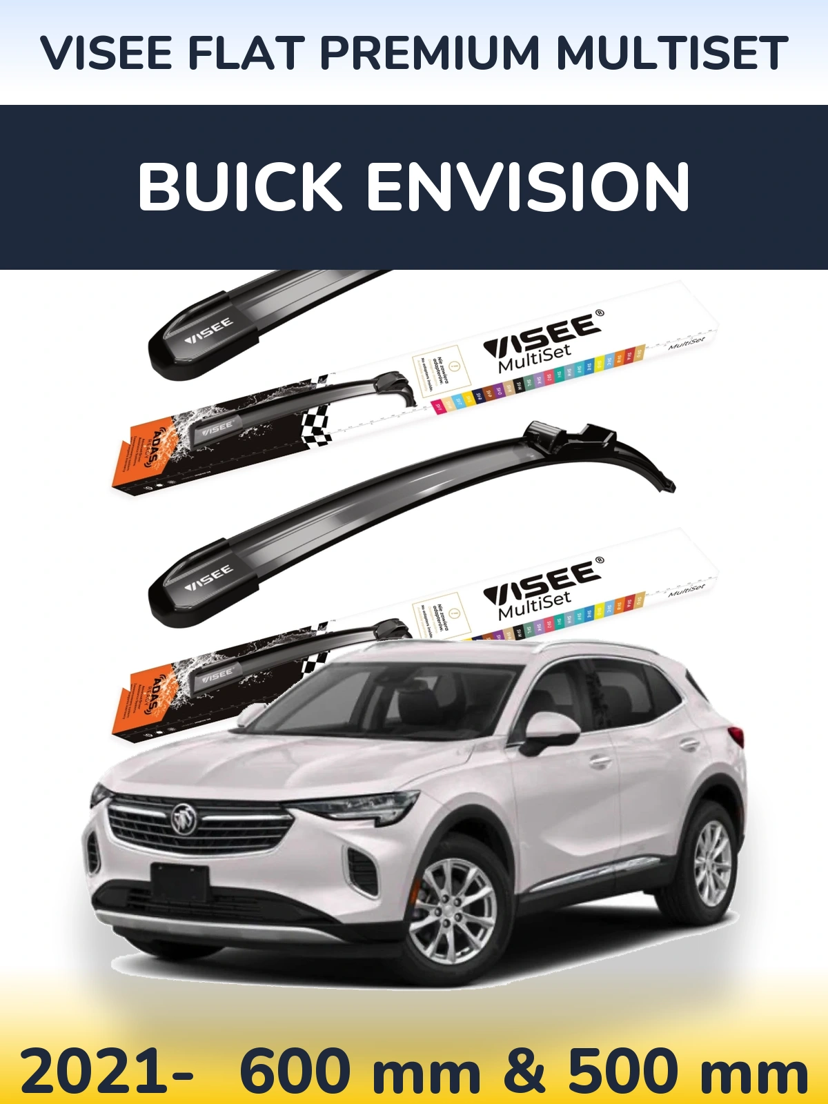 Torkarblad VISEE FLAT PREMIUM MultiSet för Buick Envision