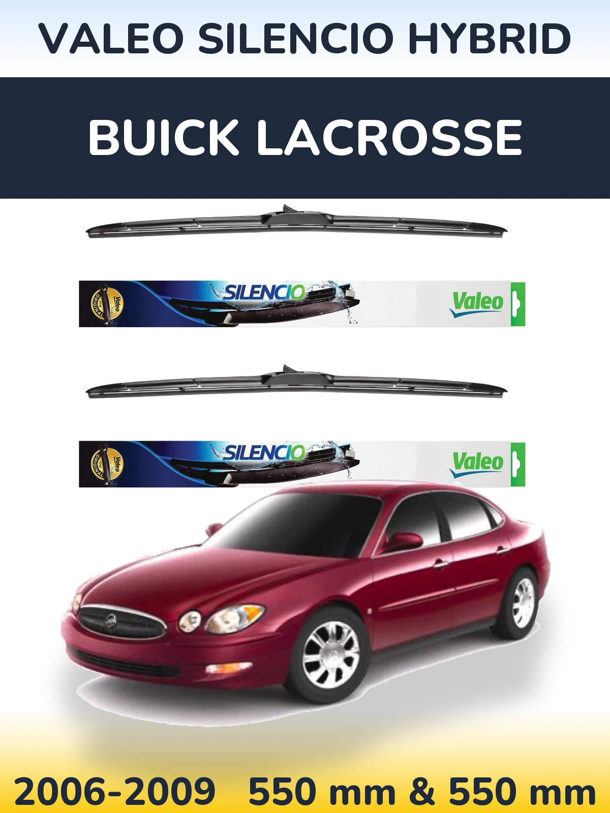 Torkarblad Valeo Silencio Hybrid för Buick LaCrosse