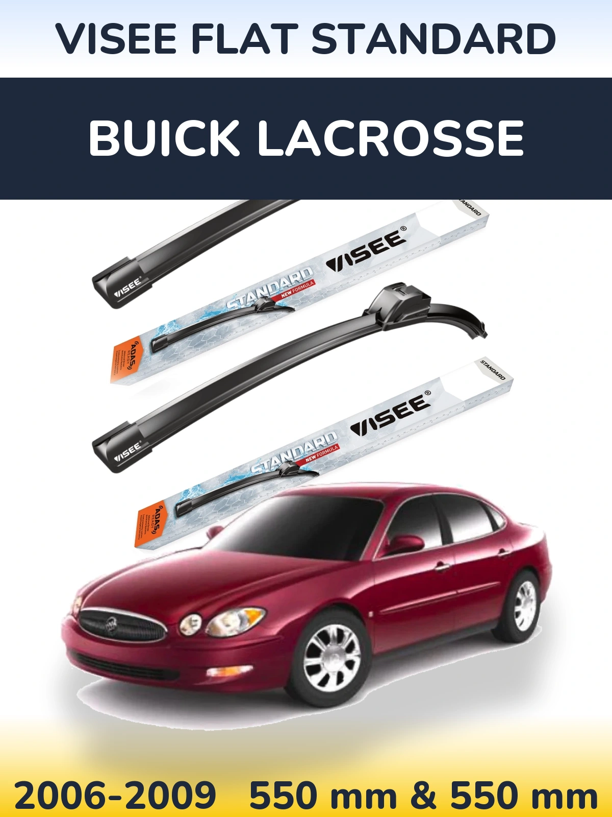 Torkarblad VISEE FLAT STANDARD för Buick LaCrosse