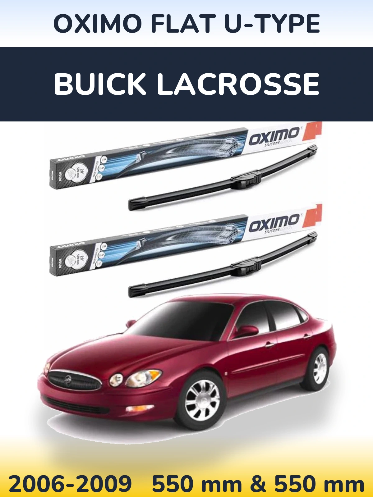 Torkarblad Oximo Flat U-type för Buick LaCrosse