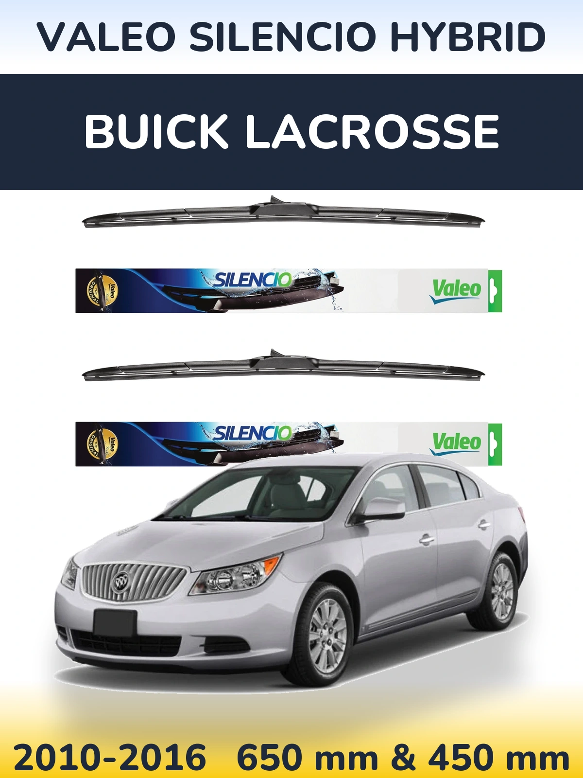 Torkarblad Valeo Silencio Hybrid för Buick LaCrosse