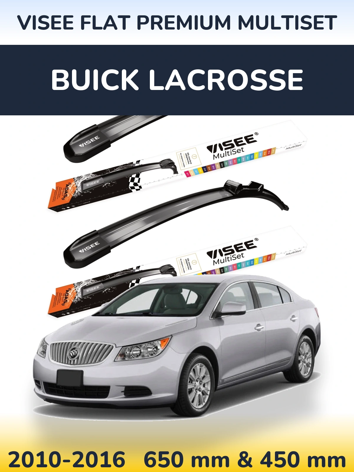 Torkarblad VISEE FLAT PREMIUM MultiSet för Buick LaCrosse