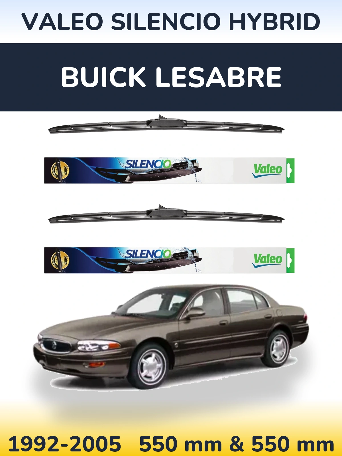 Torkarblad Valeo Silencio Hybrid för Buick LeSabre