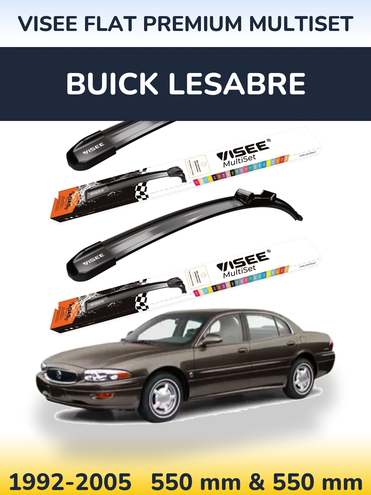 Torkarblad VISEE FLAT PREMIUM MultiSet för Buick LeSabre