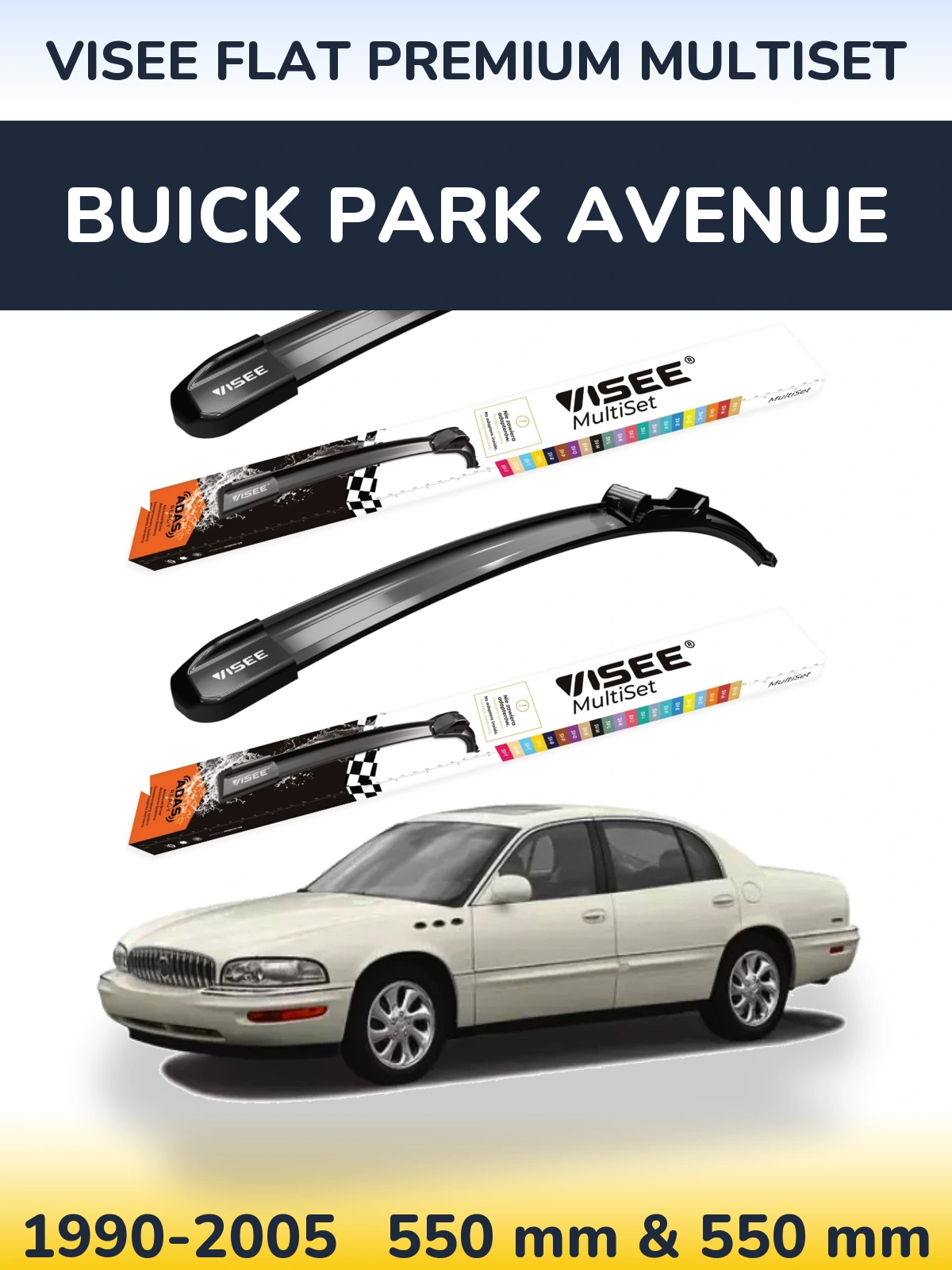 Torkarblad VISEE FLAT PREMIUM MultiSet för Buick Park Avenue