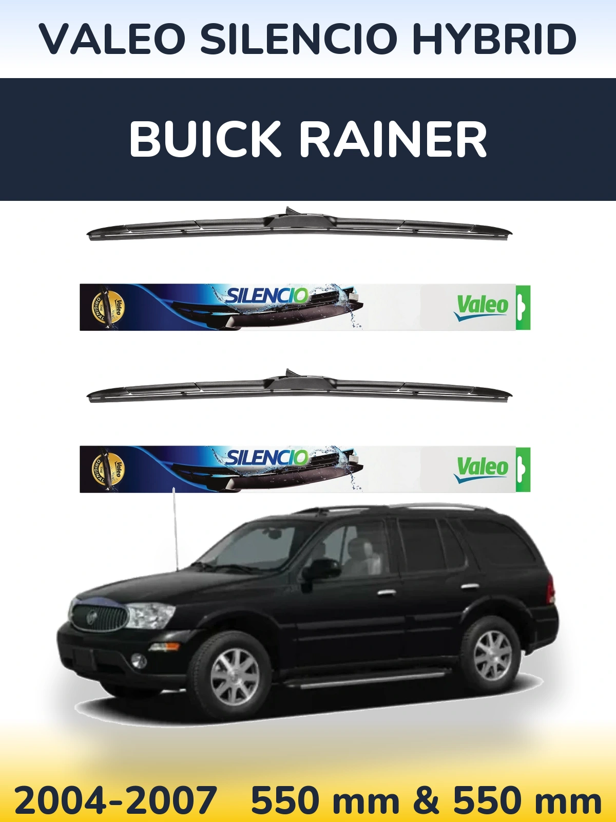 Torkarblad Valeo Silencio Hybrid för Buick Rainer