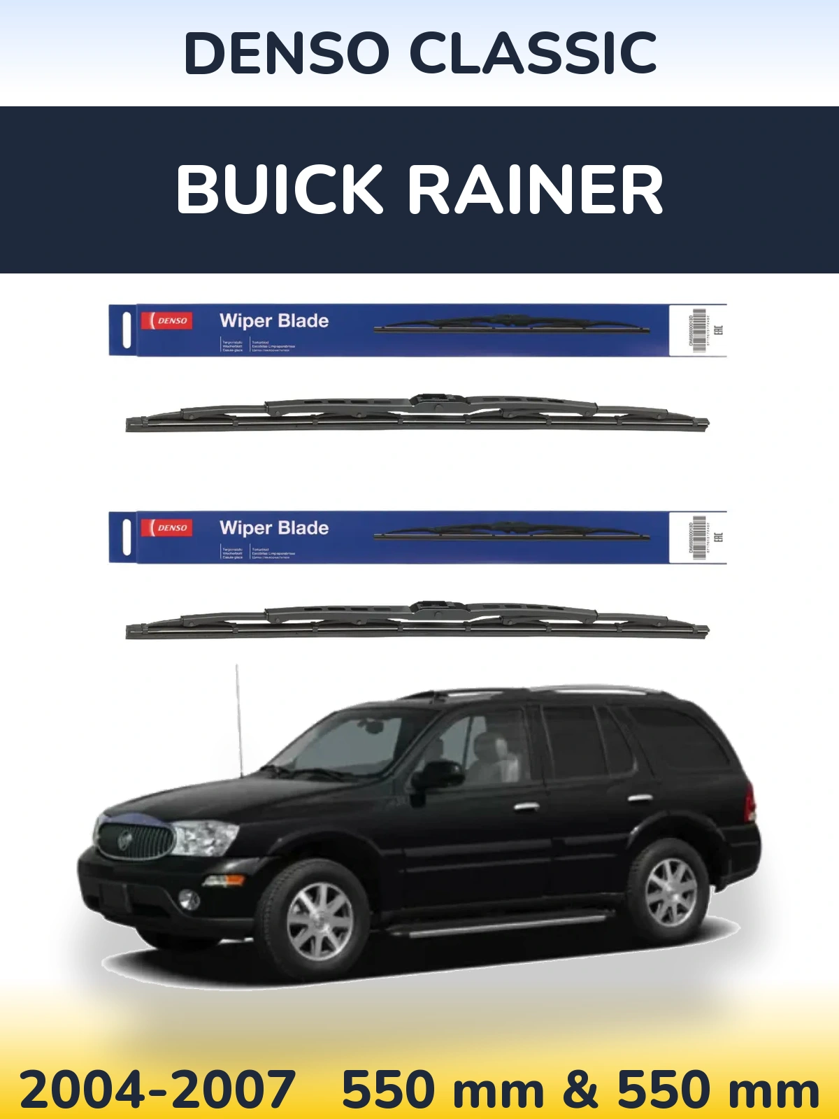 Комплект передних дворников Denso Classic 550 & 550 мм для Buick Rainer 2004-2007