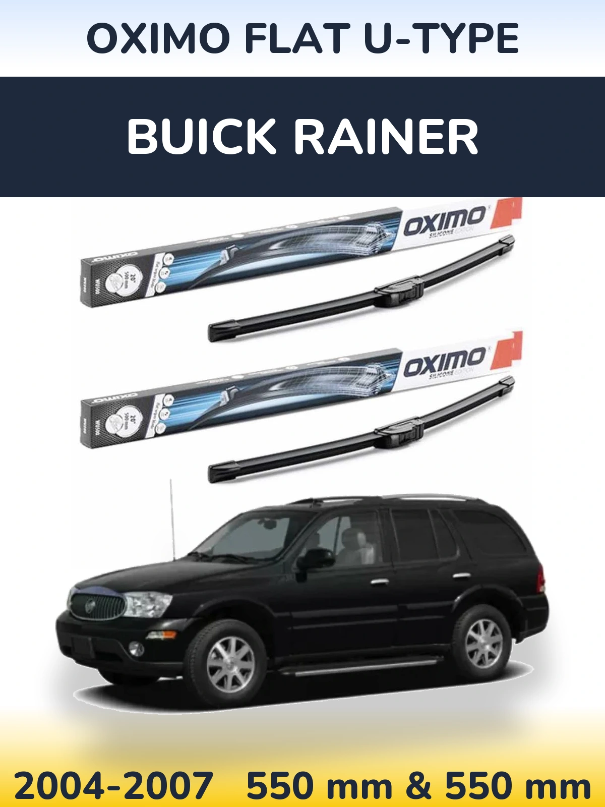 Комплект передних дворников Oximo Flat U-type 550 & 550 мм для Buick Rainer 2004-2007