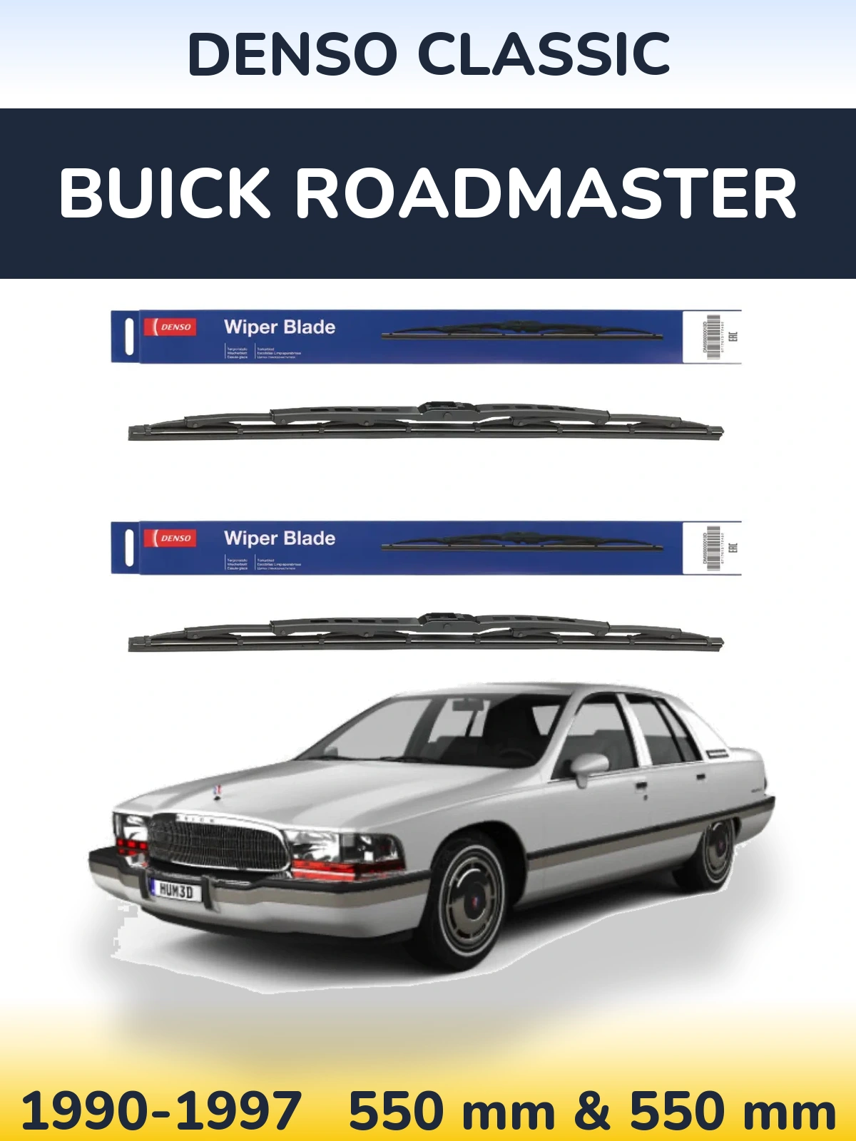 Комплект передних дворников Denso Classic 550 & 550 мм для Buick Roadmaster 1990-1997