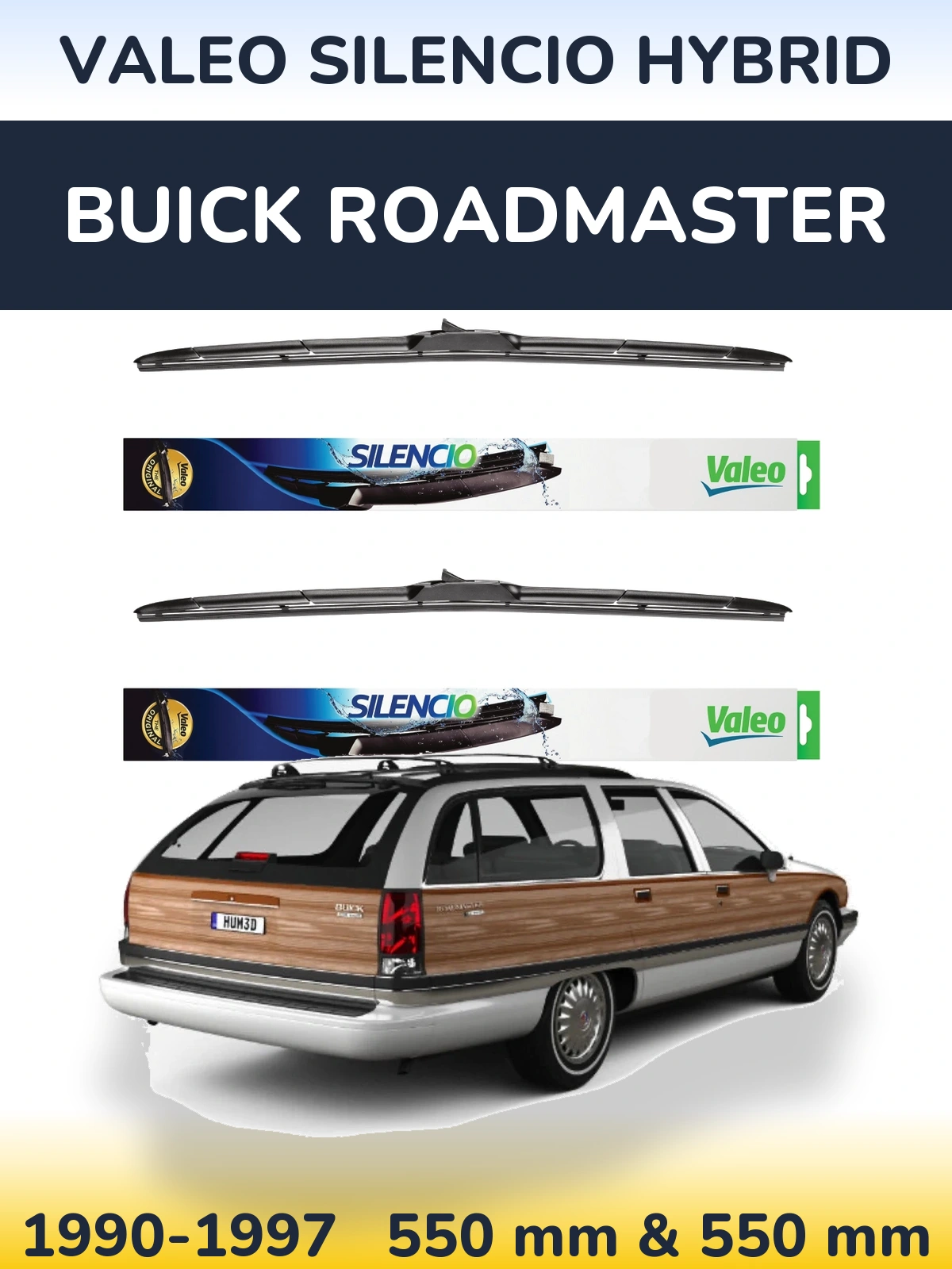 Torkarblad Valeo Silencio Hybrid för Buick Roadmaster