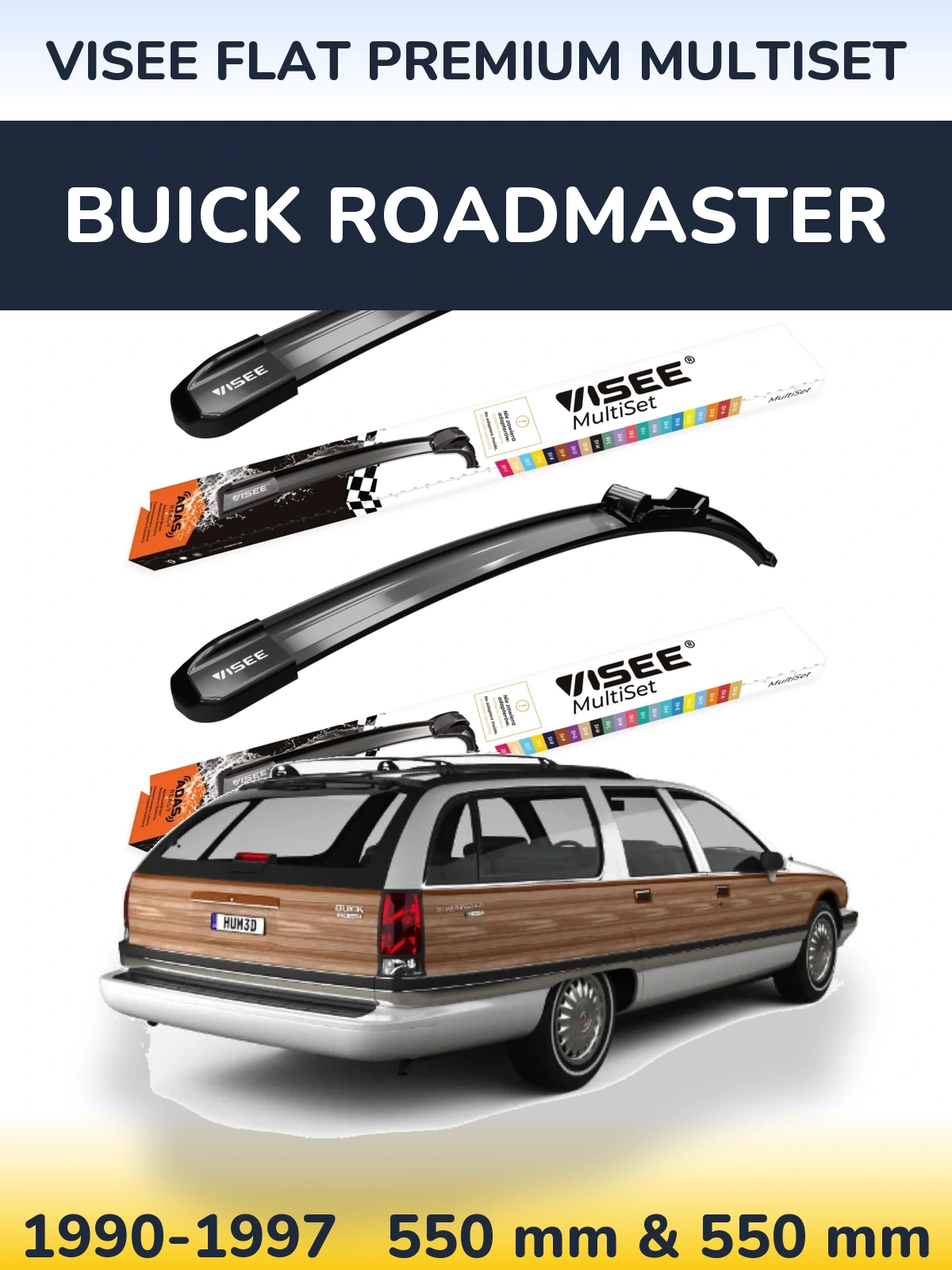Torkarblad VISEE FLAT PREMIUM MultiSet för Buick Roadmaster