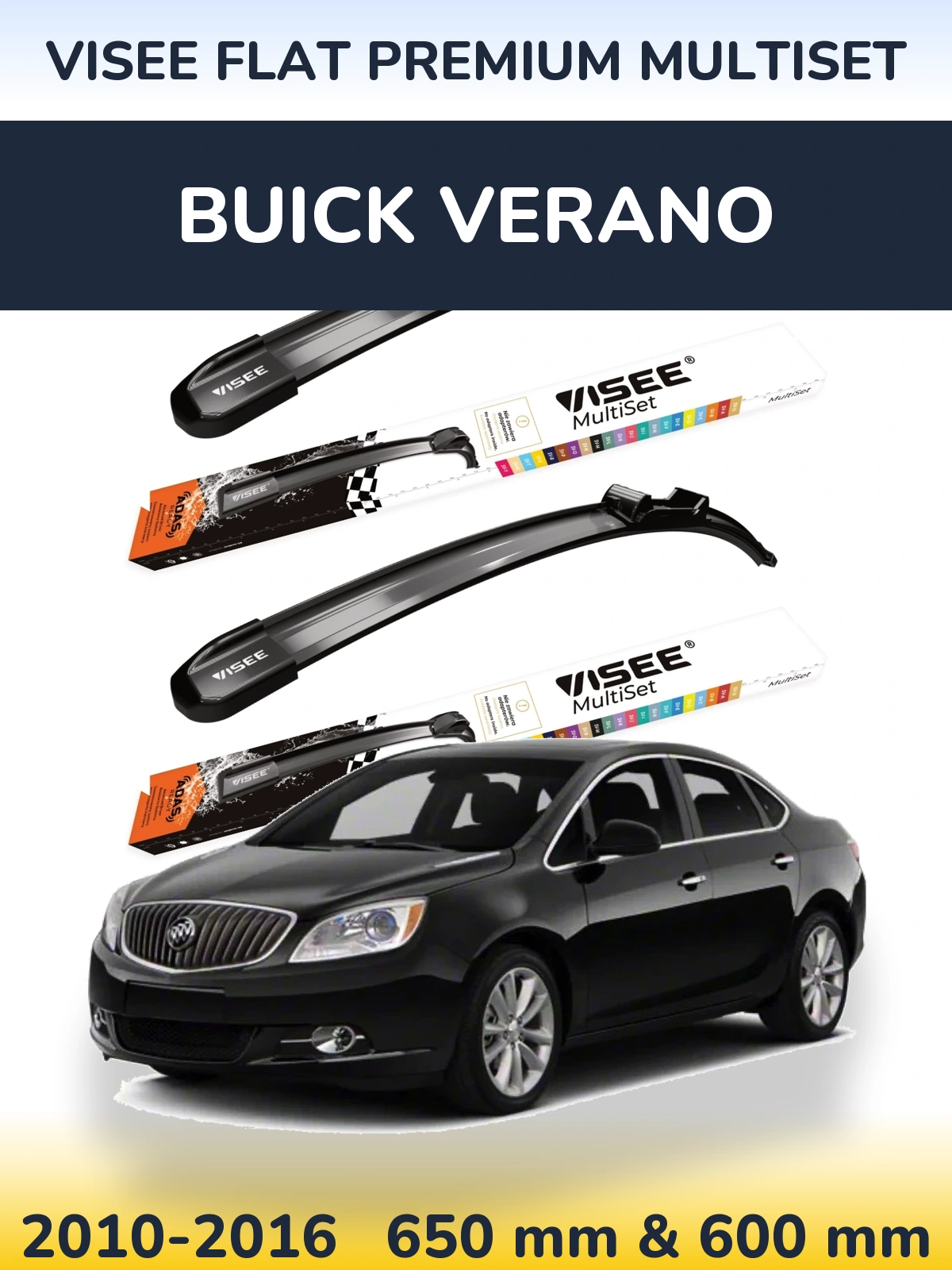 Torkarblad VISEE FLAT PREMIUM MultiSet för Buick Verano