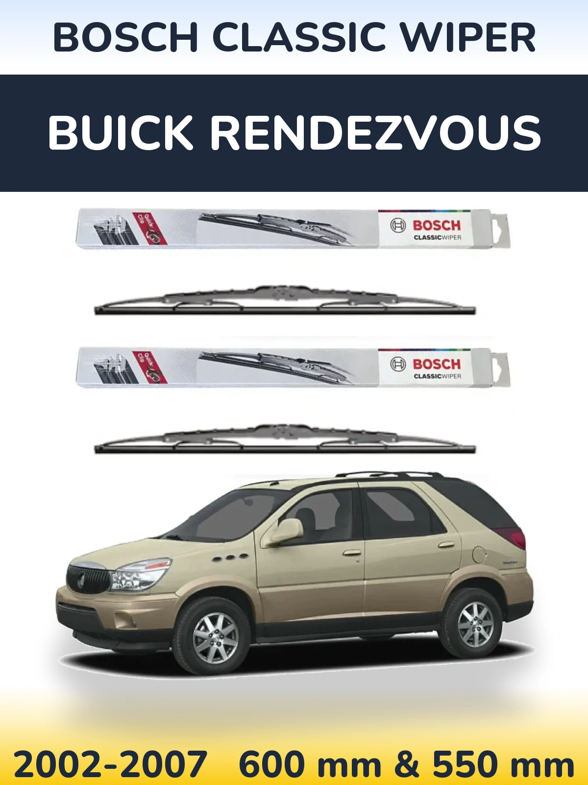Torkarblad BOSCH Classic Wiper för Buick Rendezvous