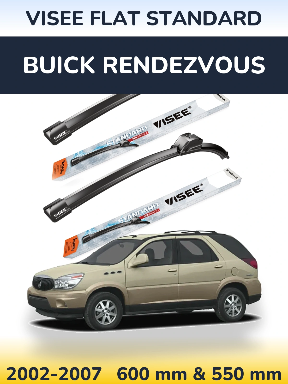 Torkarblad VISEE FLAT STANDARD för Buick Rendezvous