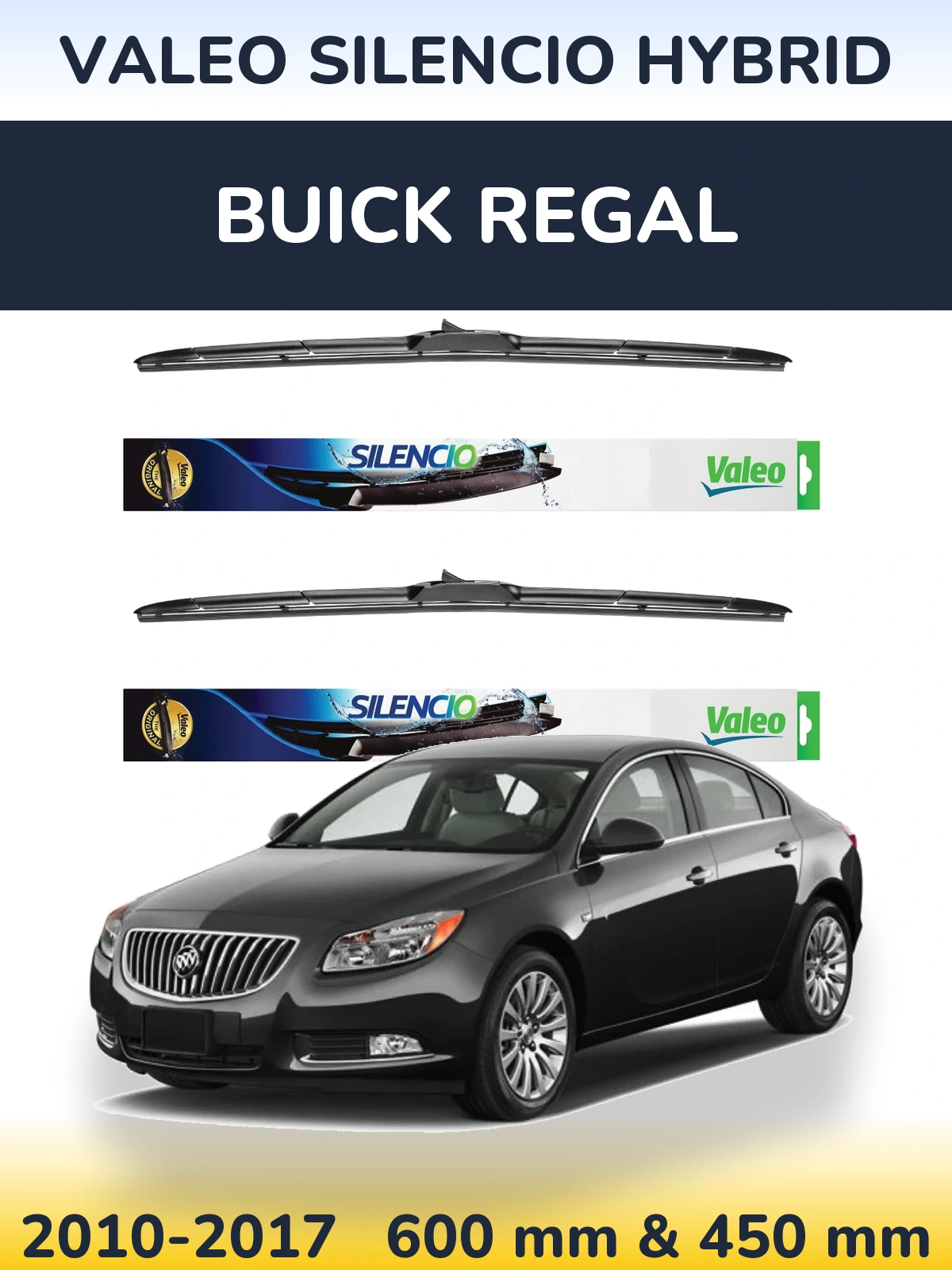 Torkarblad Valeo Silencio Hybrid för Buick Regal