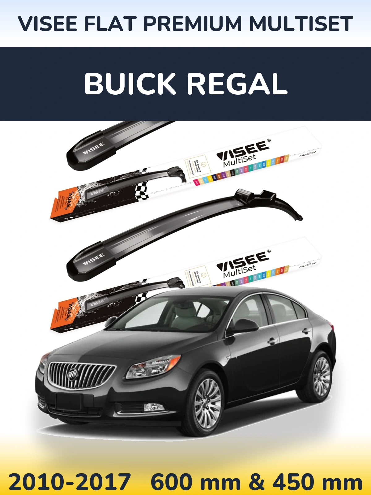 Torkarblad VISEE FLAT PREMIUM MultiSet för Buick Regal
