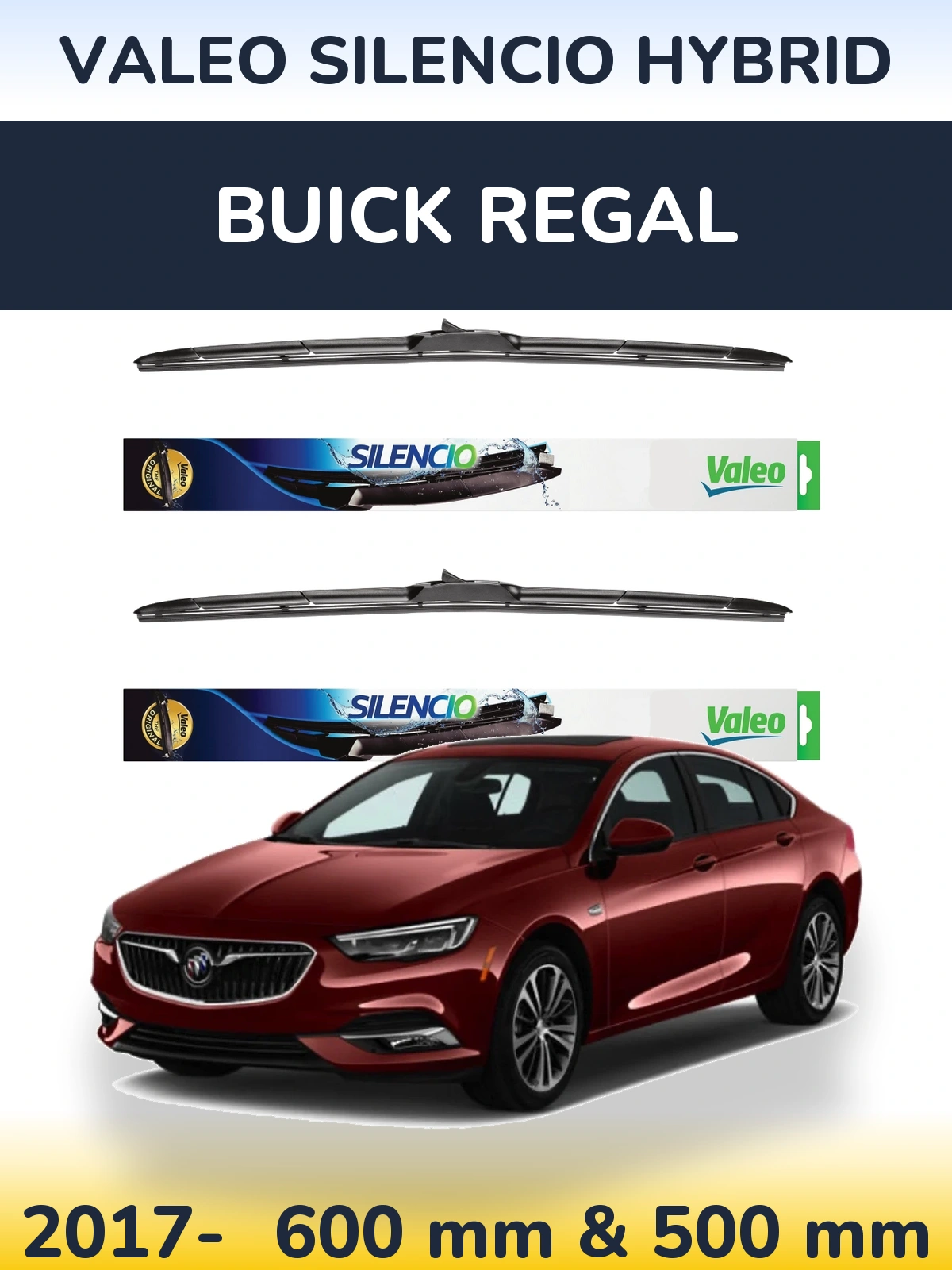 Torkarblad Valeo Silencio Hybrid för Buick Regal