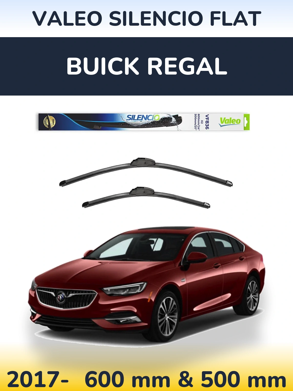 Torkarblad Valeo Silencio Flat för Buick Regal