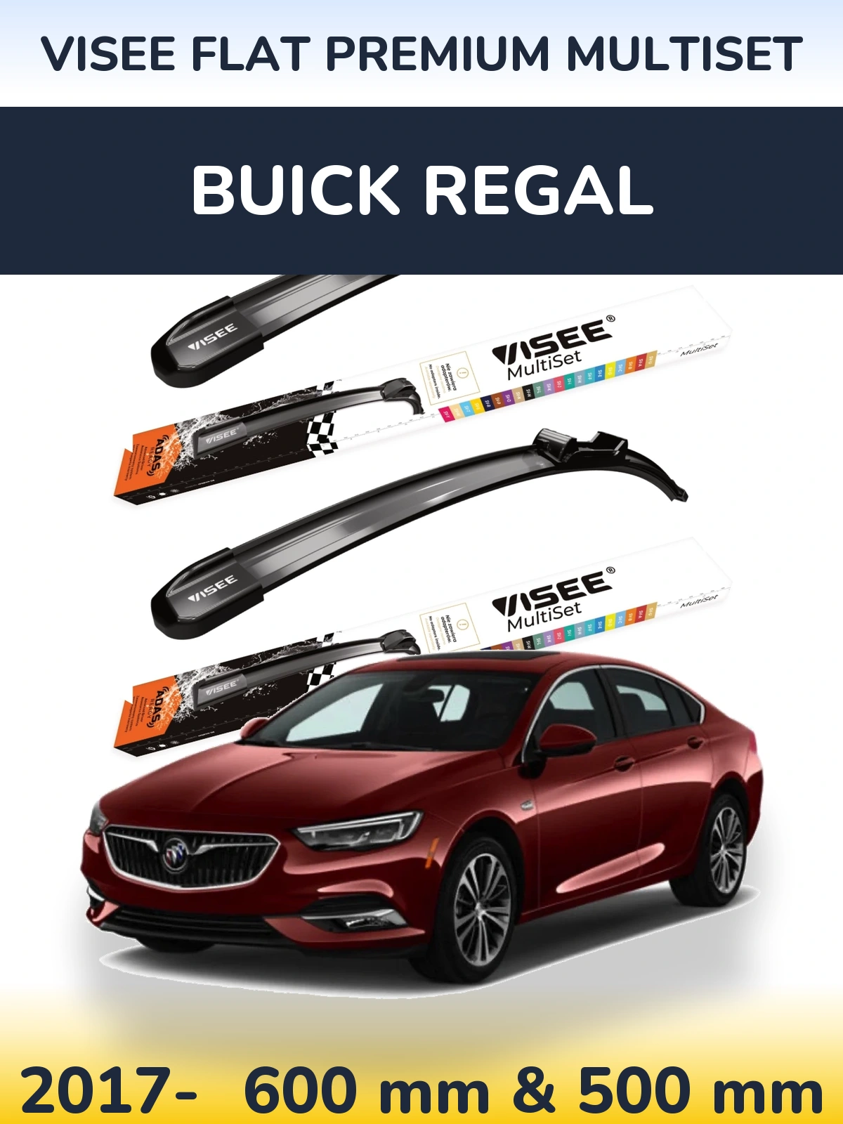 Torkarblad VISEE FLAT PREMIUM MultiSet för Buick Regal