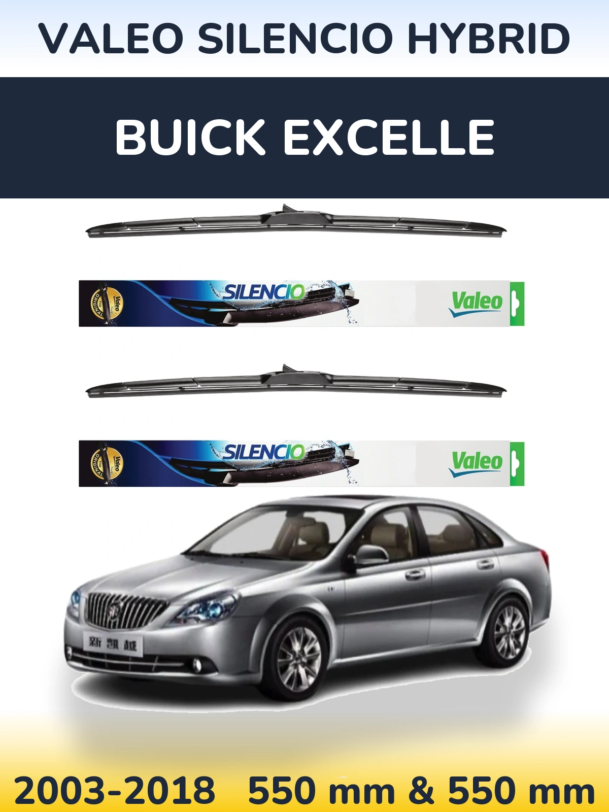 Torkarblad Valeo Silencio Hybrid för Buick Excelle