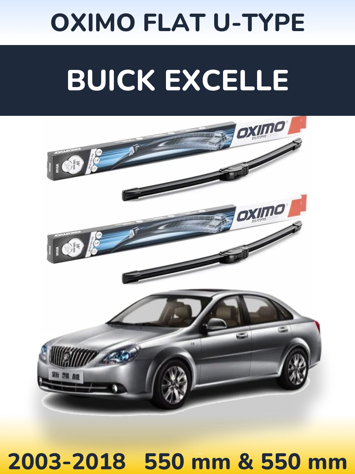 Torkarblad Oximo Flat U-type för Buick Excelle
