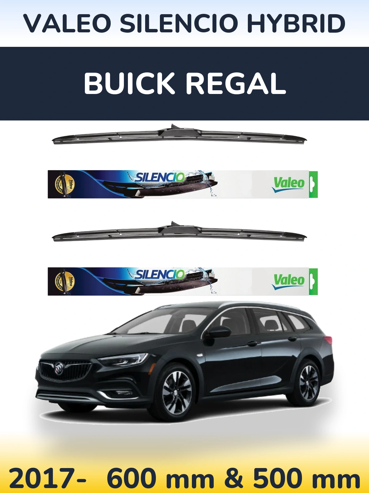 Torkarblad Valeo Silencio Hybrid för Buick Regal