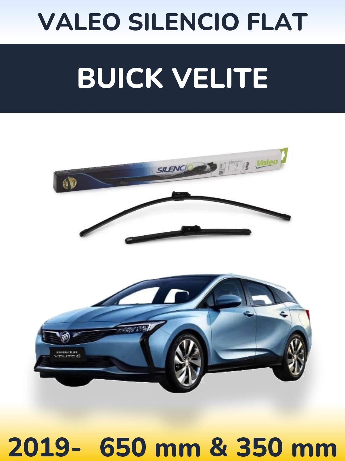 Torkarblad Valeo Silencio Flat för Buick Velite