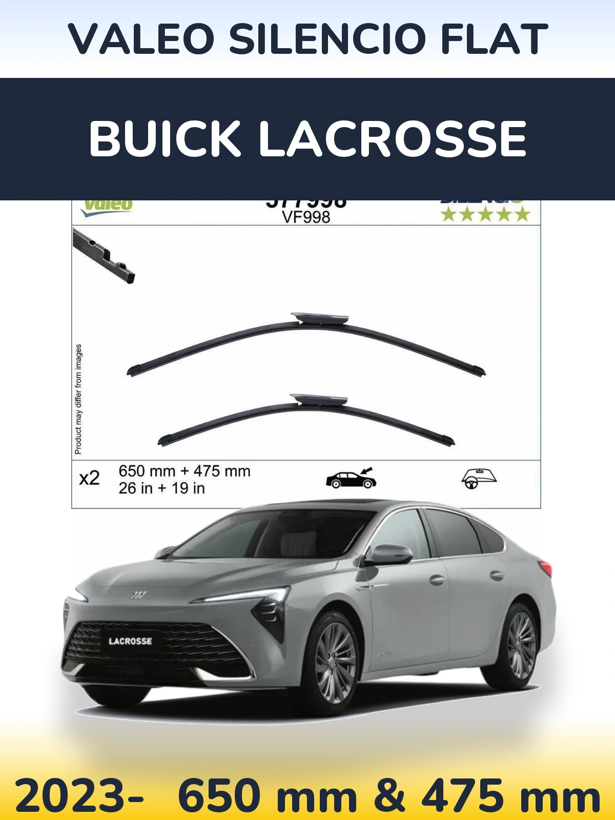 Torkarblad Valeo Silencio Flat för Buick LaCrosse