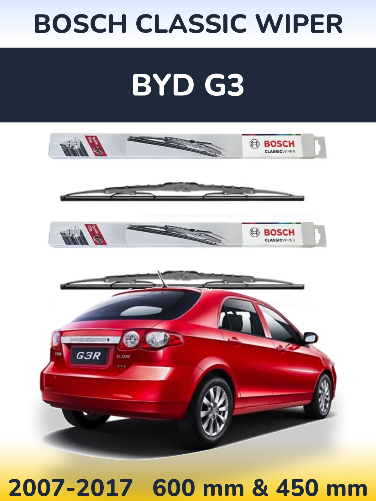 Torkarblad BOSCH Classic Wiper för BYD G3