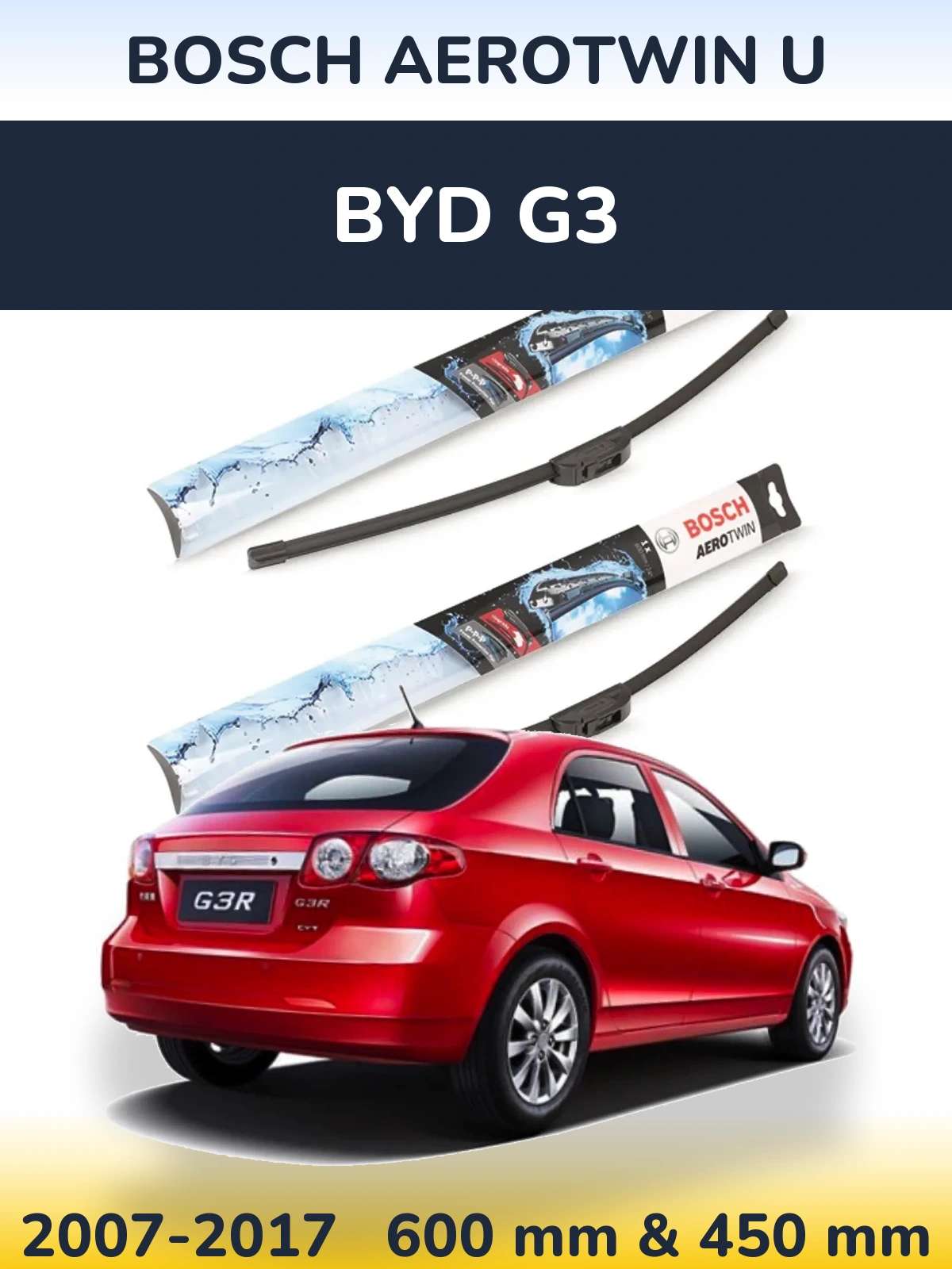 Torkarblad BOSCH AeroTwin U för BYD G3