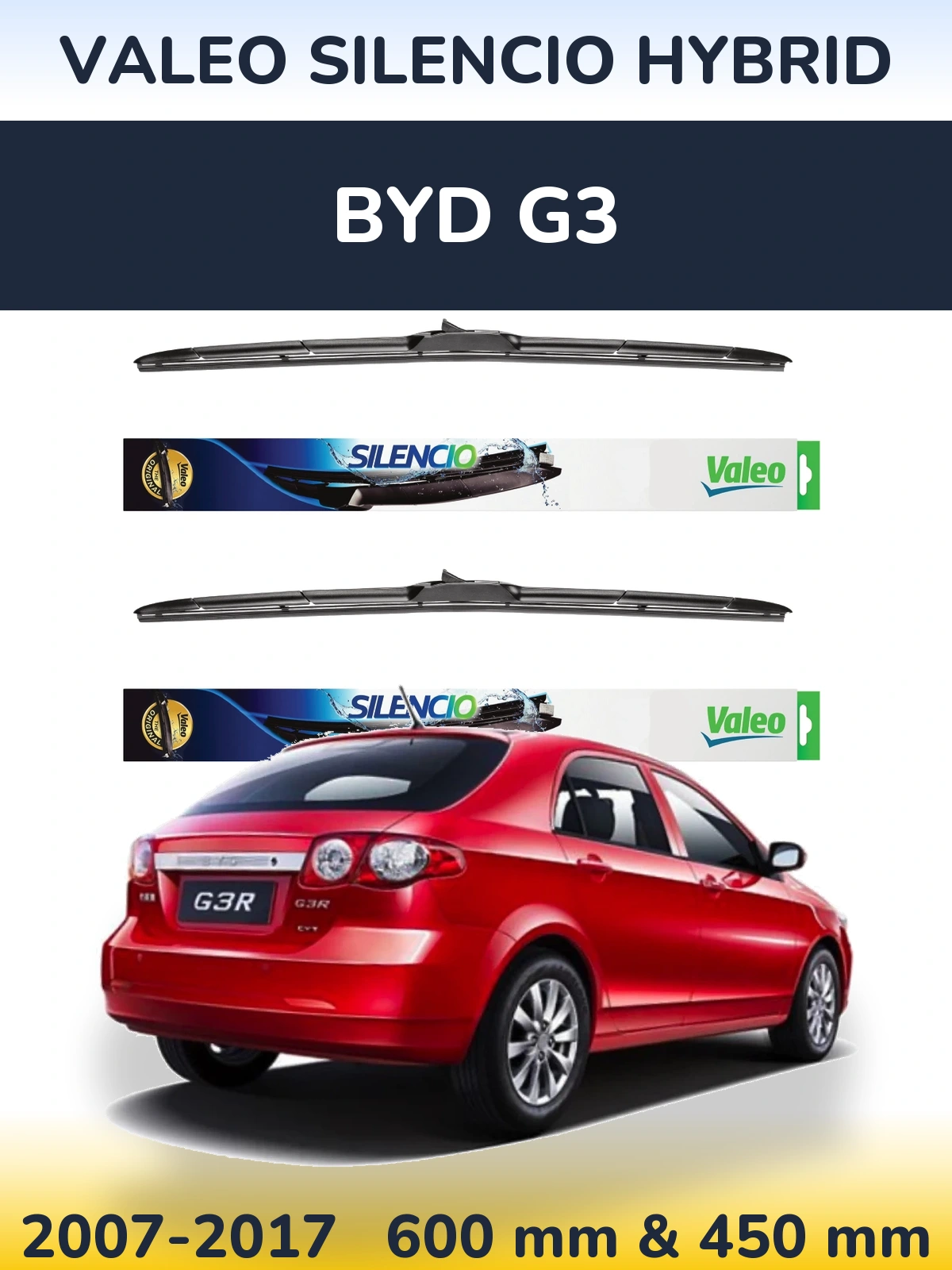 Torkarblad Valeo Silencio Hybrid för BYD G3