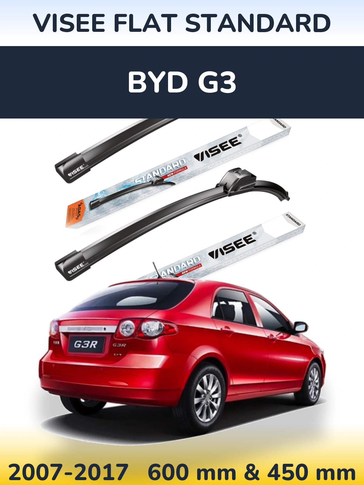 Torkarblad VISEE FLAT STANDARD för BYD G3