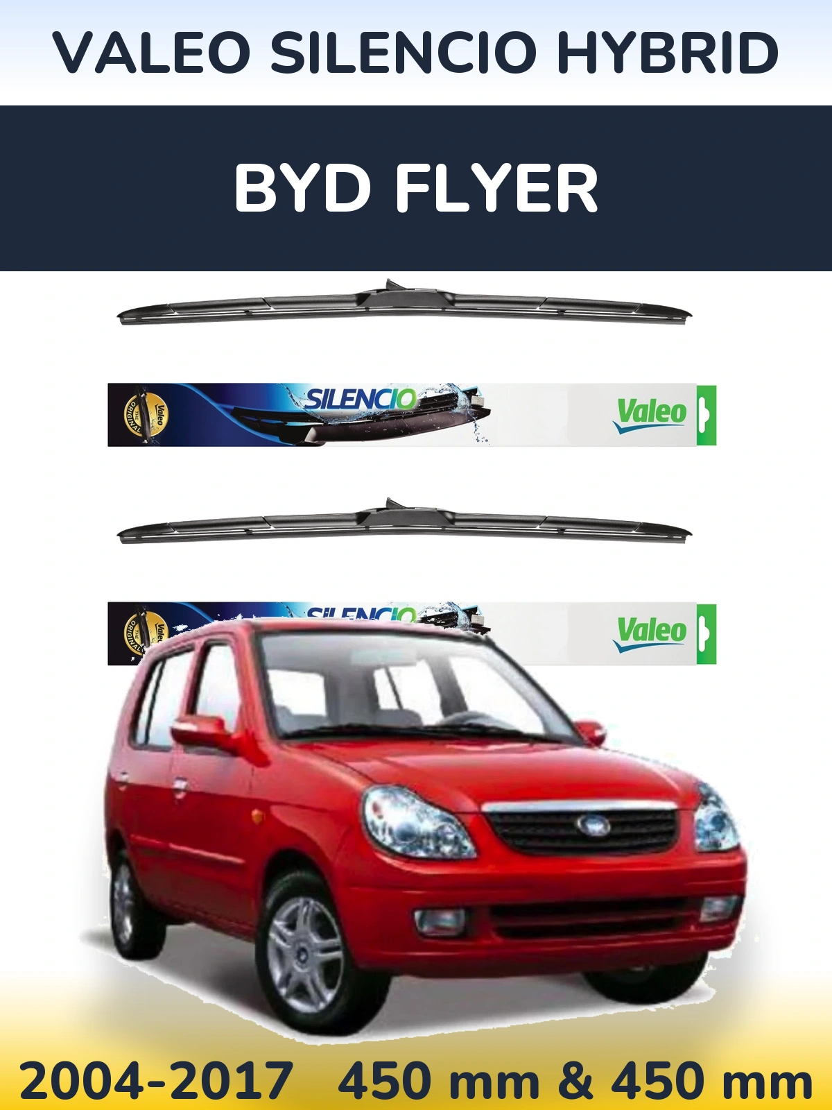 Torkarblad Valeo Silencio Hybrid för BYD Flyer