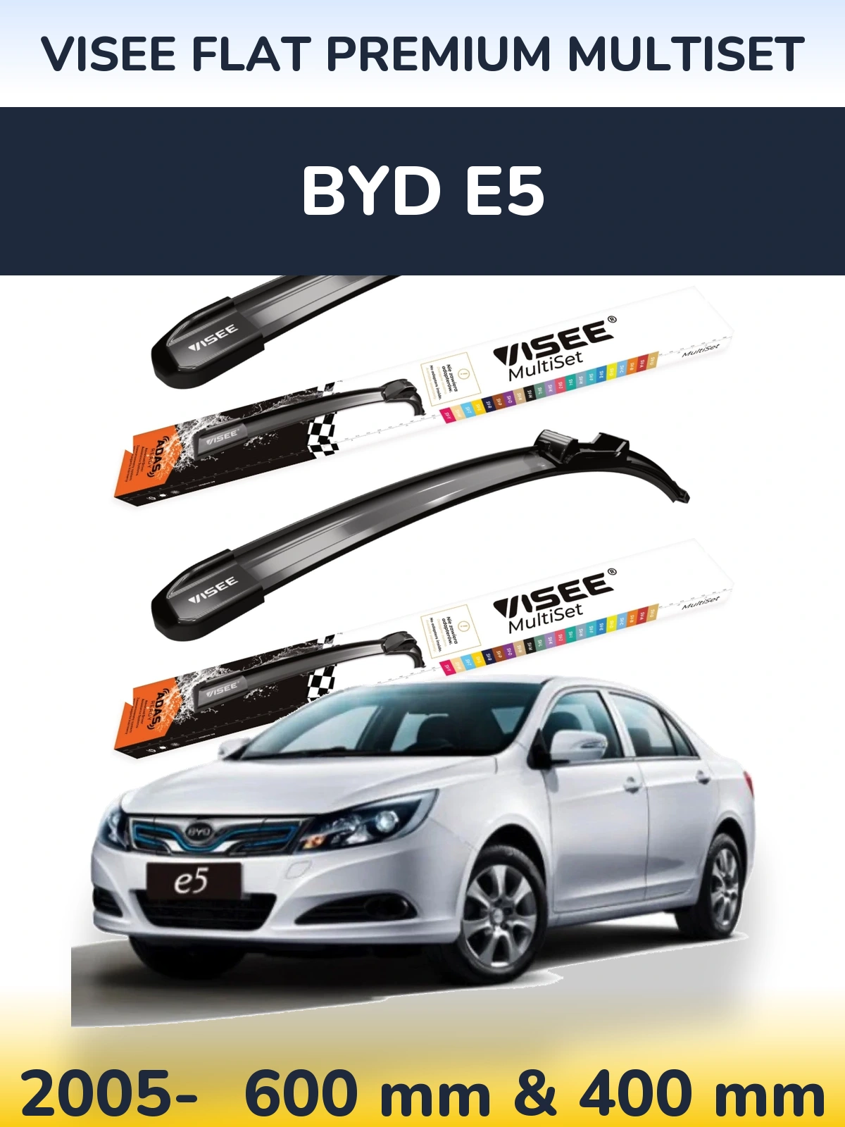 Torkarblad VISEE FLAT PREMIUM MultiSet för BYD E5