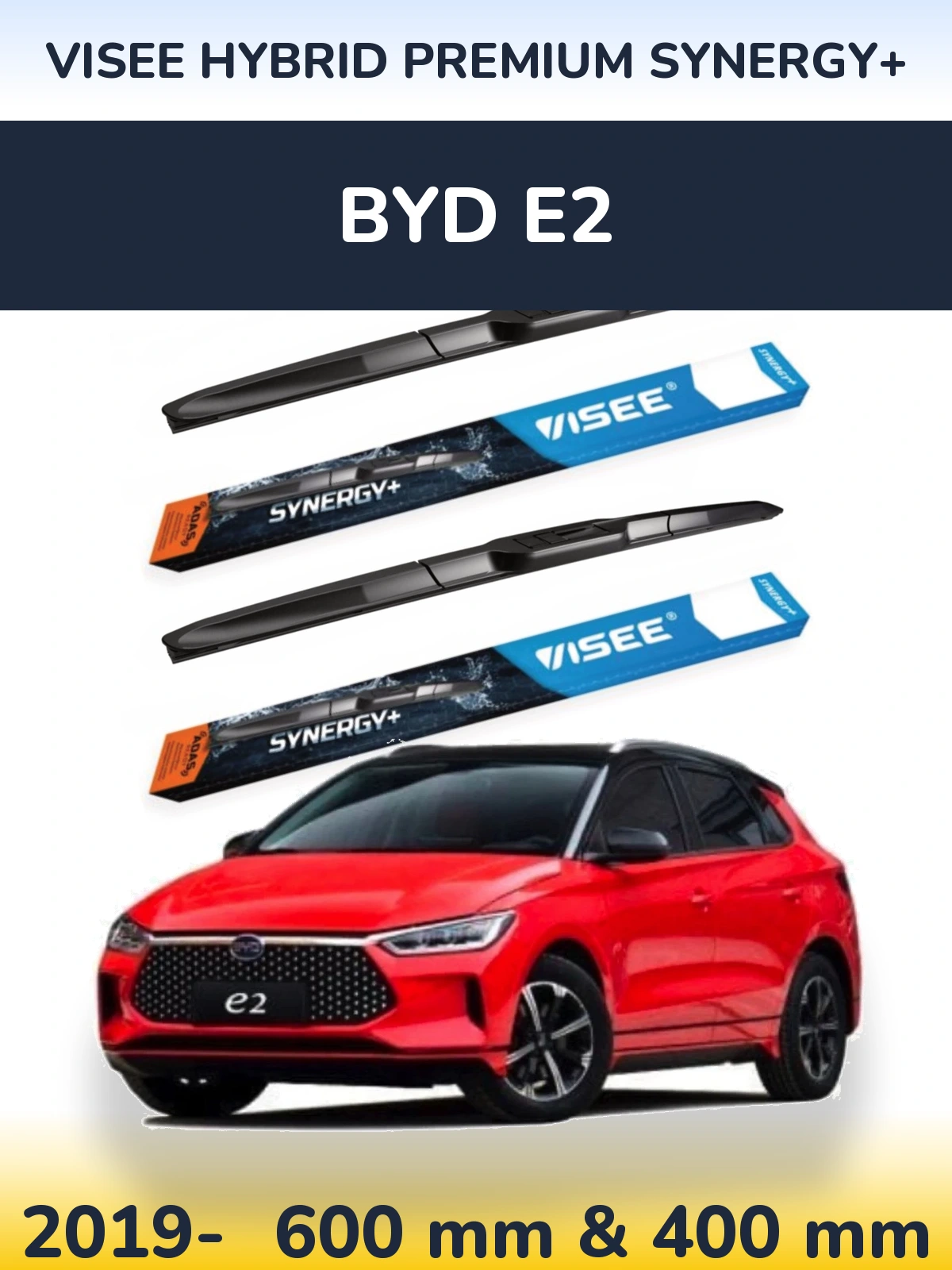 Torkarblad VISEE HYBRID PREMIUM SYNERGY+ för BYD E2