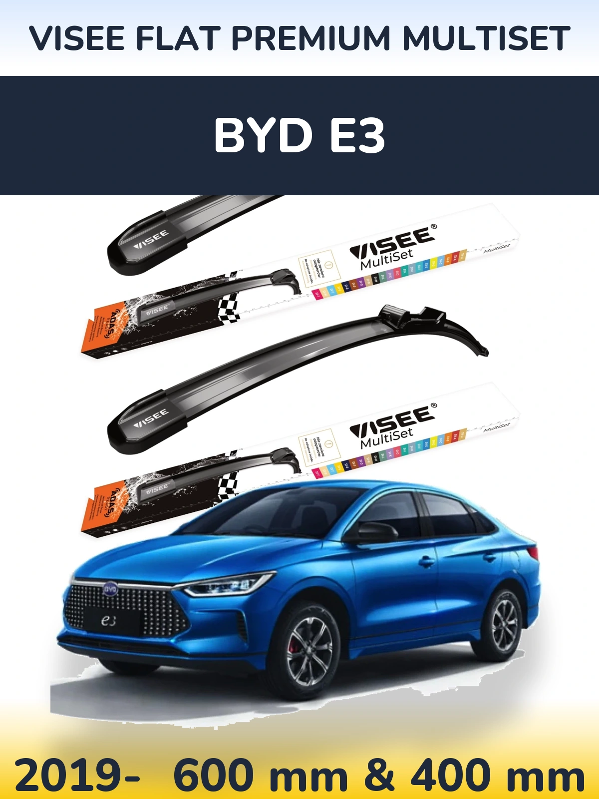 Torkarblad VISEE FLAT PREMIUM MultiSet för BYD E3
